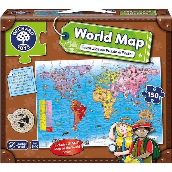 Orchard Toys Map of the World Kids/Childrens Building Play Toy Puzzle 6+