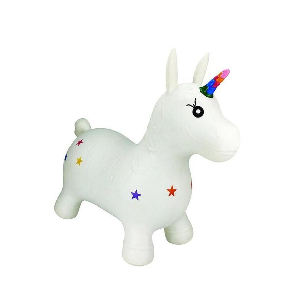 Happy Hopperz White Unicorn Kids/Childrens Bouncer Playtime Fun Toy 12m+