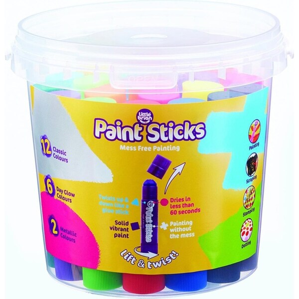 20pc Little Brian Paint Sticks Colour Bucket Kids/Childrens Toy Assorted 3+