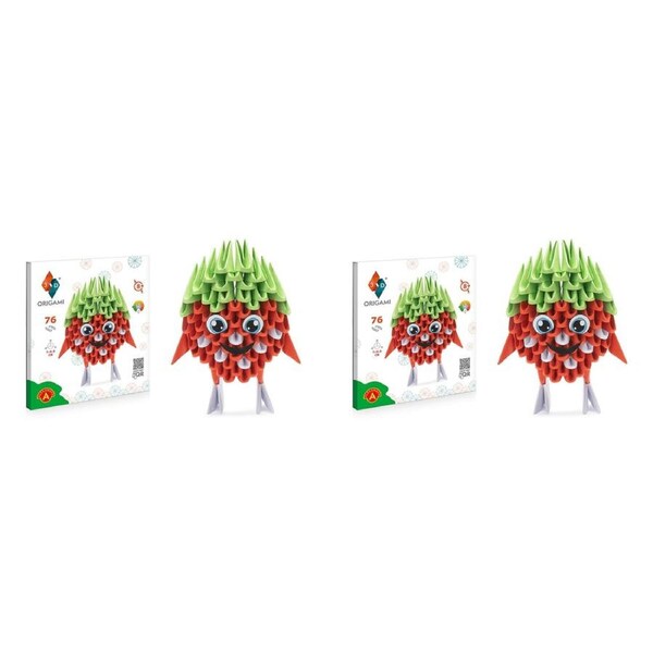 2x 76pc Origami 3D Paperfolding Strawberry Paper Sculpture Kids Craft Toy Kit 8+