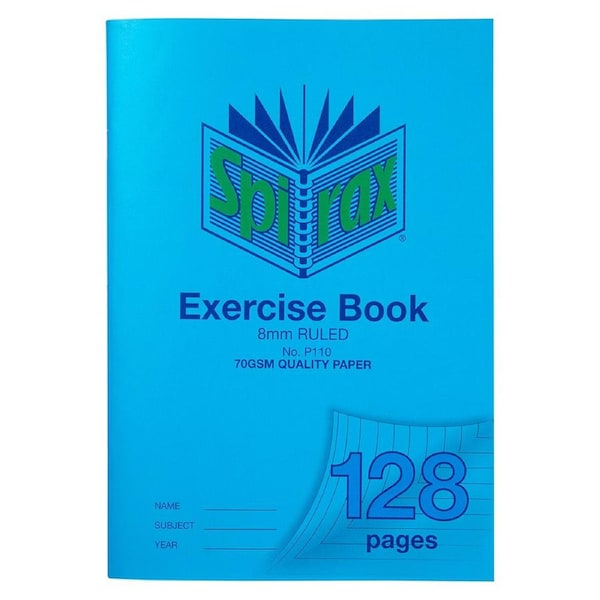 Spirax 70GSM 128 Pages A4 8mm Ruled No.P110 Exercise Book School Notebook