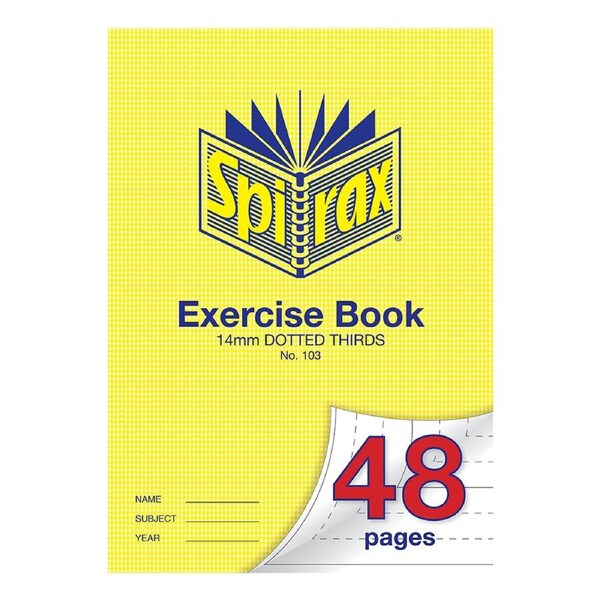 Spirax 70GSM 48 Pages A4 14mm Dotted Third No.103 Exercise Book School Notebook