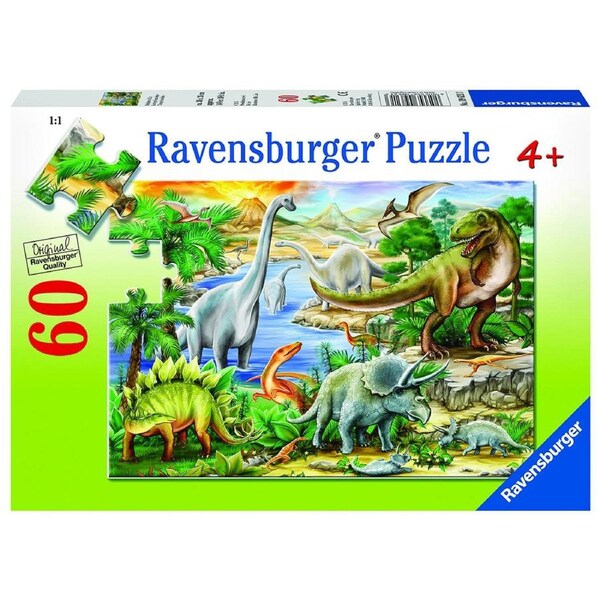 60pc Ravensburger Prehistoric Life Jigsaw Puzzle Interactive Play Toy 4+