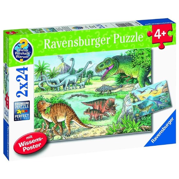 2x24pc Ravensburger Dinosaurs of Land and Sea Jigsaw Puzzle Play Toy 4+