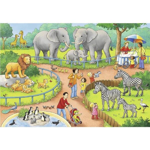 2x24pc Ravensburger A Day at the Zoo Jigsaw Puzzle Interactive Play Toy 4+