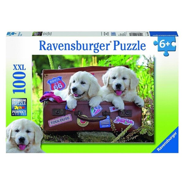 100pc Ravensburger Travelling Puppies Kids/Childrens Jigsaw Puzzle Toy 6+