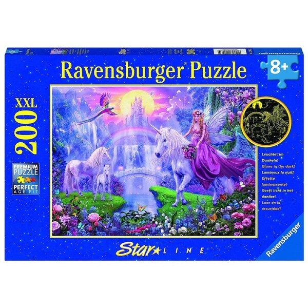 200pc Ravensburger Unicorn Kingdom Jigsaw Puzzle Interactive Play Toy 8+