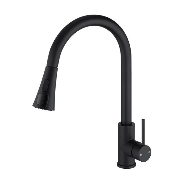 2 Patterns Pull Out Kitchen Sink Mixer Tap Swivel Spout Basin Faucet Black