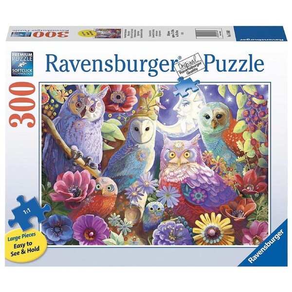 300pc Ravensburger Night Owl Hoot Family Jigsaw Puzzle Interactive Play Toy