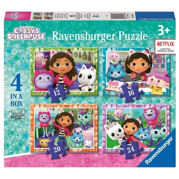 4pc Ravensburger Gabby's Dollhouse Set Jigsaw Puzzle Interactive Play Toy 3+