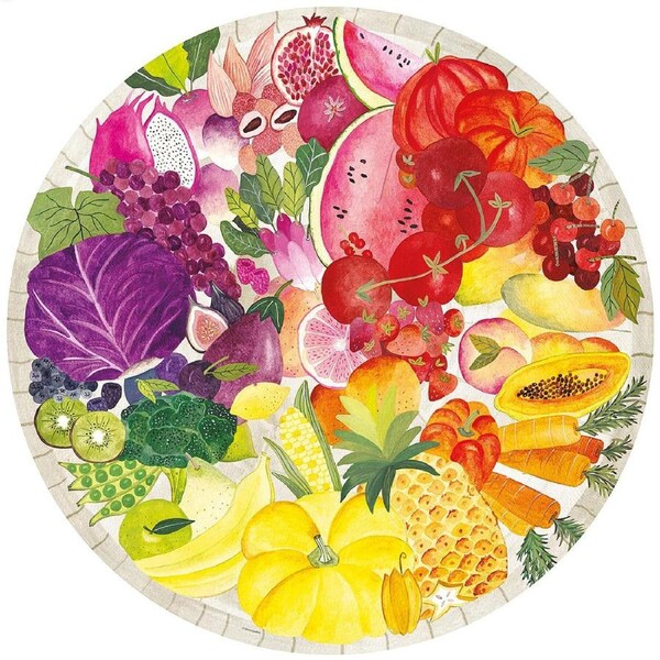 500 Piece Ravensburger Fruits & Vegetables Circle Jigsaw Puzzle Toy Family