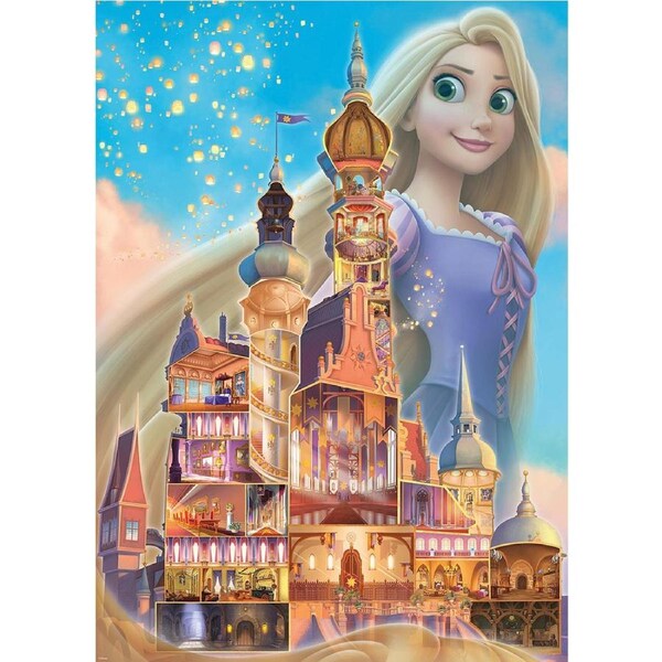1000pc Ravensburger Disney Castles: Rapunzel Disney Jigsaw Puzzle Pieces Set