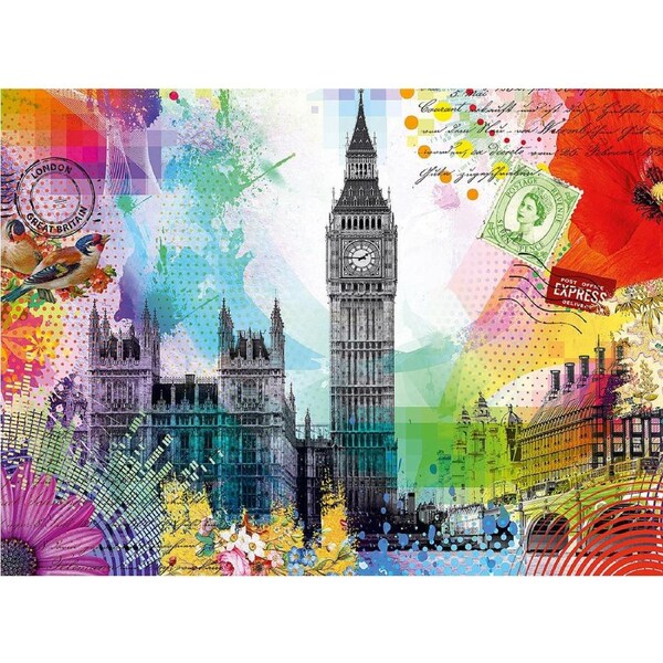 500pc Ravensburger London Postcard Themed Jigsaw Interactive Puzzle Pieces