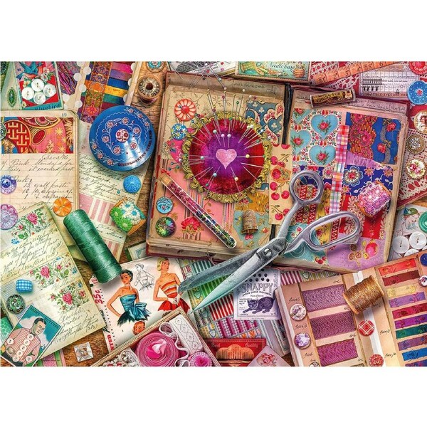 1000pc Ravensburger Vintage Dressmaking Themed Jigsaw Puzzle Pieces Set