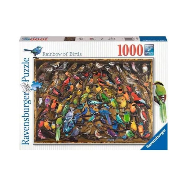 1000pc Ravensburger Rainbow of Birds Themed Jigsaw Themed Puzzle Pieces