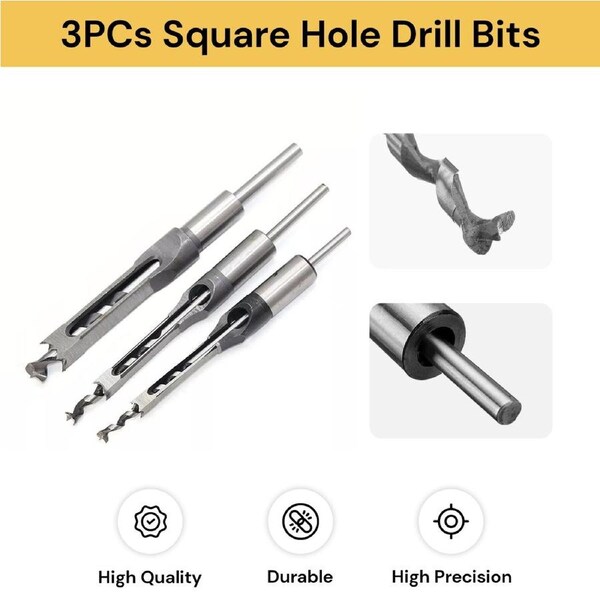 3PCs Square Hole Drill Bits