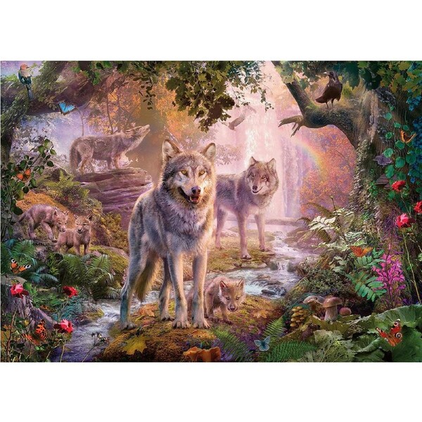 1000pc Ravensburger Summer Wolves Themed Jigsaw Puzzle Interactive