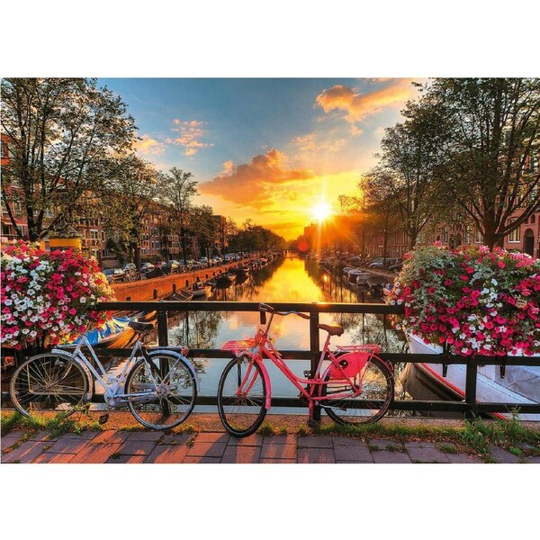 1000pc Ravensburger Bicycles in Amsterdam Jigsaw Puzzle Piece Family Set