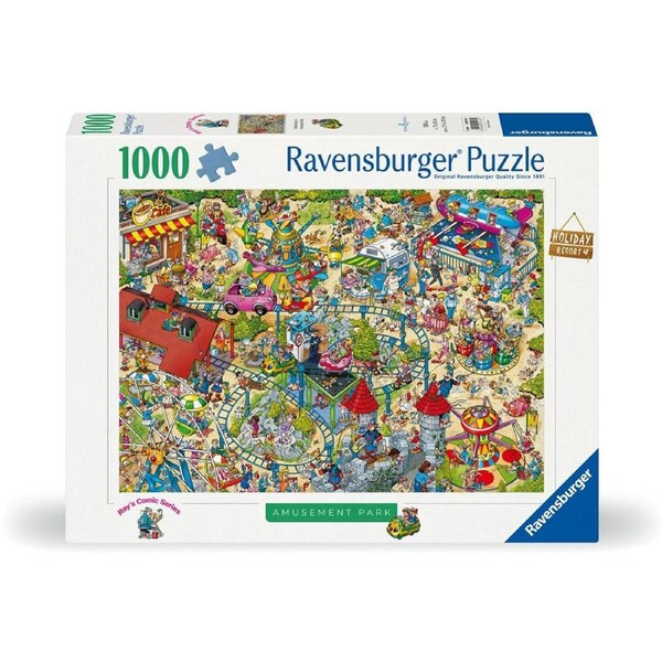 1000pc Ravensburger Holiday Resort 4 The Amusement Park Jigsaw Puzzle Piece