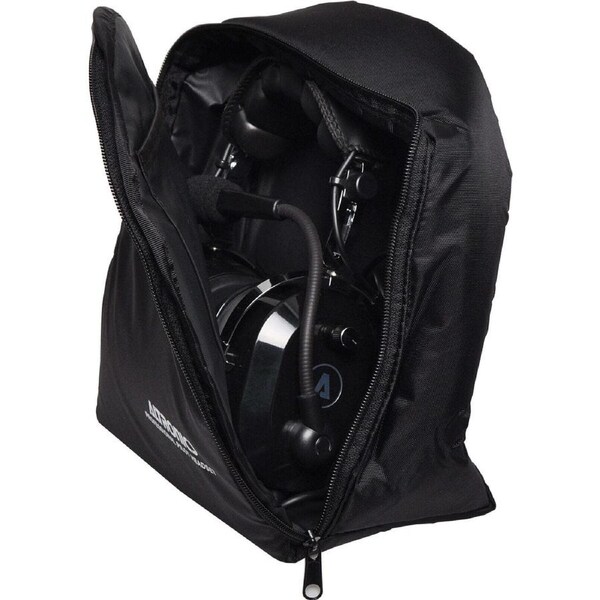 Black Padded Carry Case with Zipper to Suit Aviation Headset