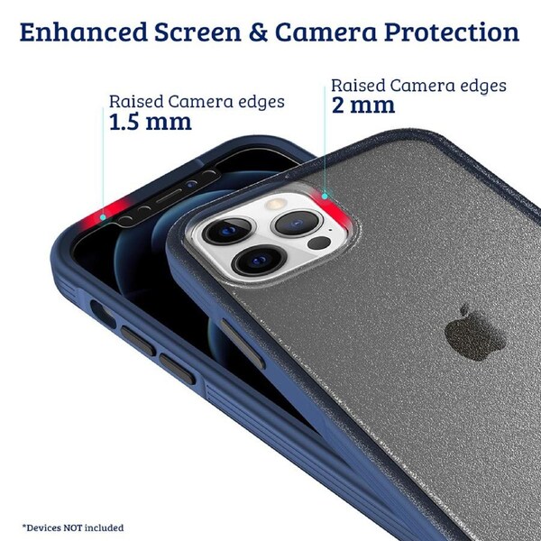 iPhone 12 Pro Max Compatible Case Cover With Heavy Duty Slim Tupoz - Clear and Black