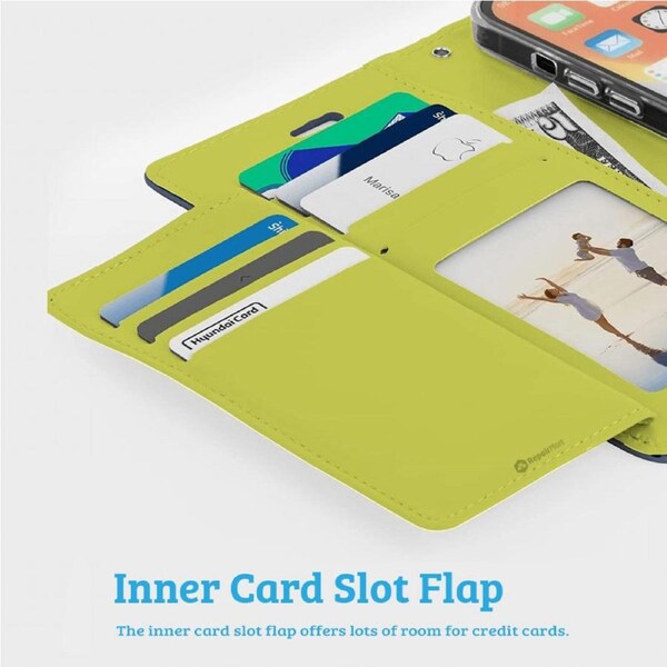 iPhone 14 Pro Compatible Case Cover With Rich Diary - Navy