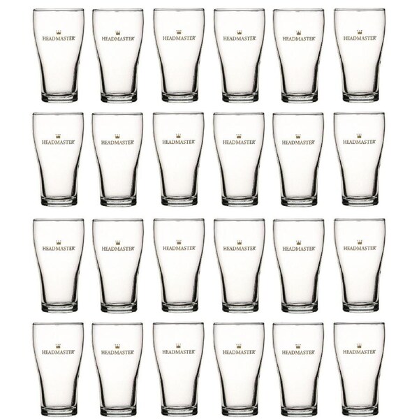 Crown Nucleated Headmaster Beer Conical Glasses 425ml - Set of 24