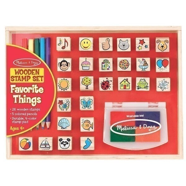 Melissa and Doug - Favourite Things Wooden Stamp Set