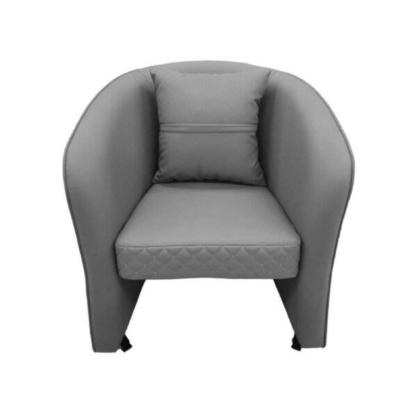 Nail Salon Customer Chair Arm Rest Round 3232 Swivel Leather PU Grey