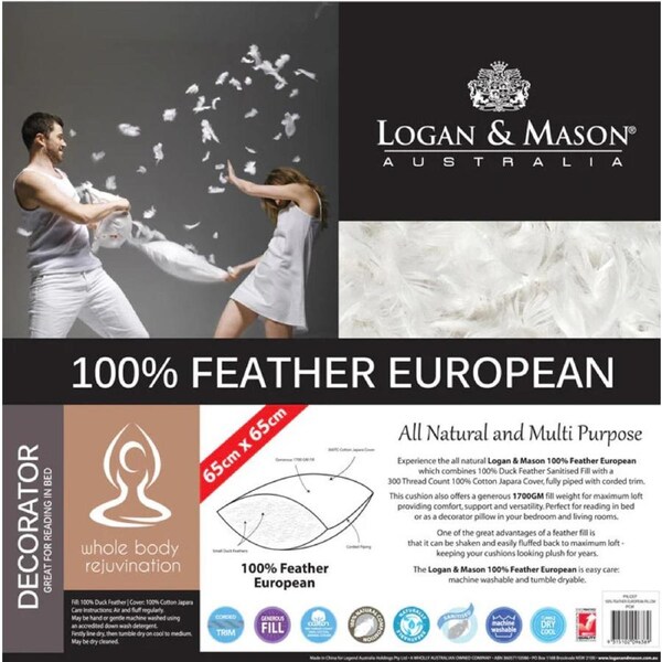 Logan & Mason 100% Feather European Pillow