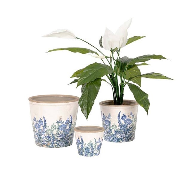 3pc Ceramic Tall Pot Plant/Flower Container Home/Garden Yard Decor Lavender