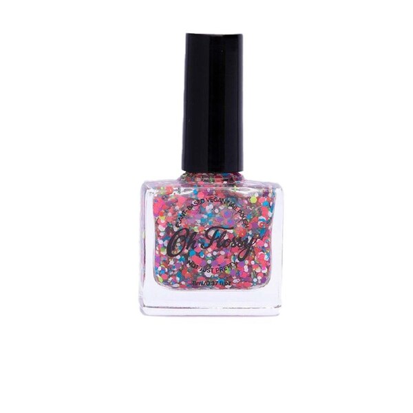 Oh Flossy Courageous 11ml Nail Polish Kids Water-Based Coloured Confetti Glitter