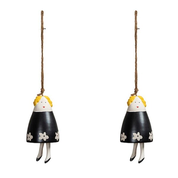 2x Ceramic Bell Home/Porch Wind Chime Hanging Decor Display Ornament Medium Asst