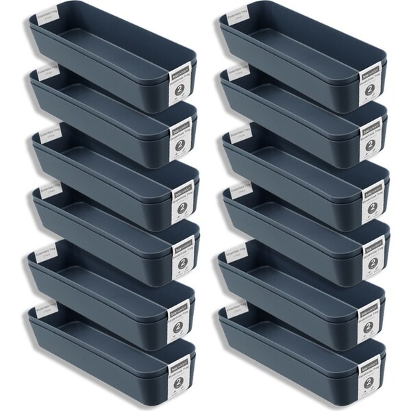 12x 2PK Boxsweden Essentials 26x8.5cm Sort Tray Organiser Storage Rectangle Asst