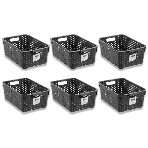 6x Boxsweden Hudson Storage Basket 36x25.5cm Home Organiser Rectangle Large Asst