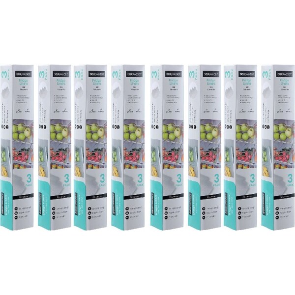 8x 3PK Boxsweden Kitchen 38x40cm Fridge Liners Anti-Slip Mat Pad Rectangle Clear