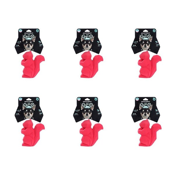 6pc Paws & Claws Geo Latex Squeaky Animal/Dog Teether Bite/Chew Toy Set Asst