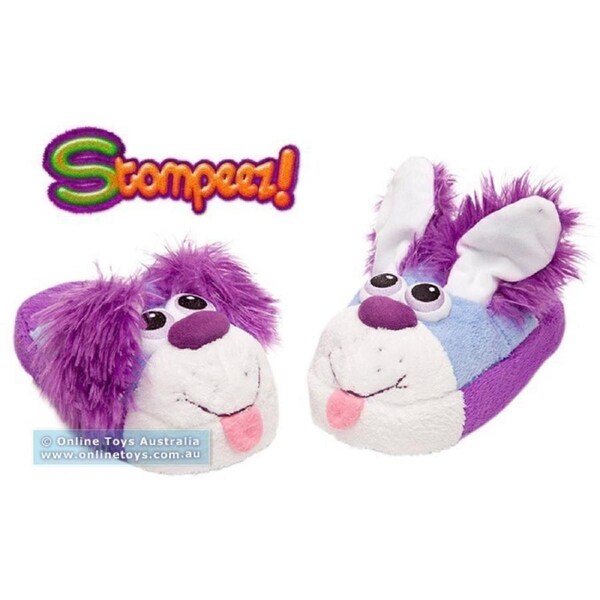 Stompeez - Playful Blue Puppy Slippers - Small