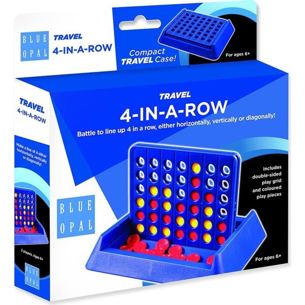 Blue Opal Travel Four in a Row Game Kids/Childrens Interactive Toy Playset 6+