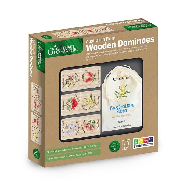Australian Geographic Australian Flora Dominoes Kids/Childrens Toy Playset 5+