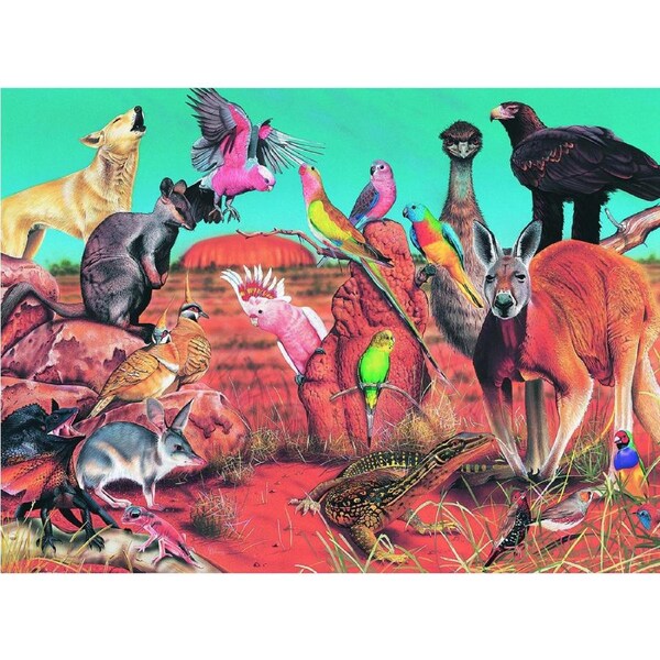 100pc Blue Opal Wild Aust The Outback Jigsaw Puzzle Interactive Toy Playset 6+
