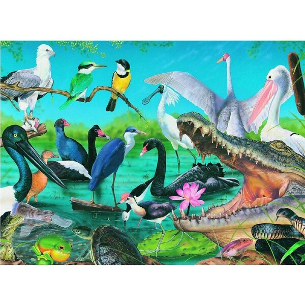150pc Blue Opal Wild Aust Wetlands & Marshes Jigsaw Puzzle Interactive Toy 7+