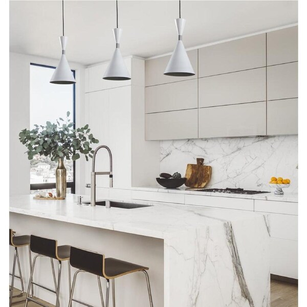 Classic Cone Shape Pendant Light White