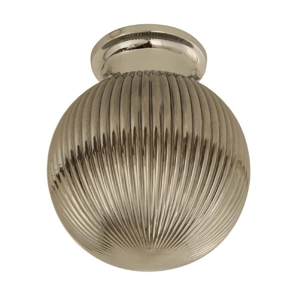 DIY Batten Fix Spherical Ribbed Shape Large Smokey/Chrome