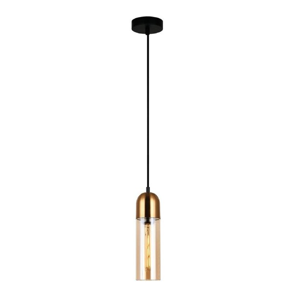 Pastille Round Top Pendant Light Amber/Antique Brass