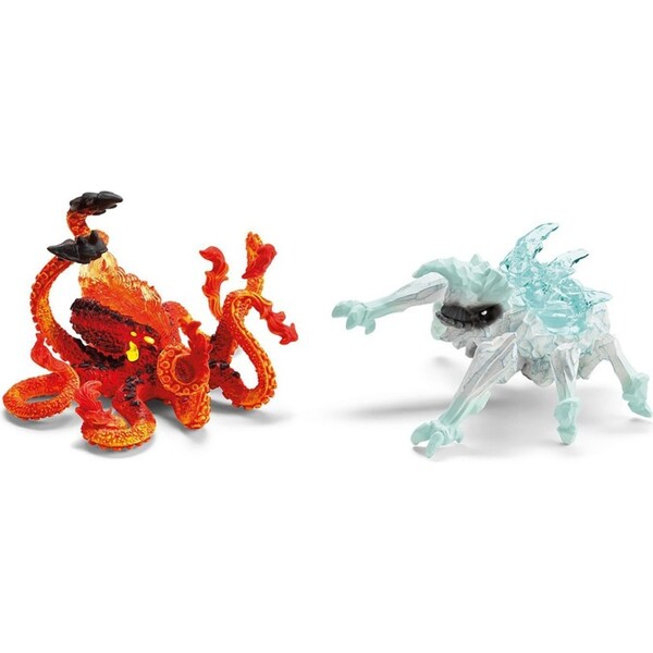 Schleich Kids/Childrens Toy Play Replica Figurine Ice bug vs. Fire kraken 7y+