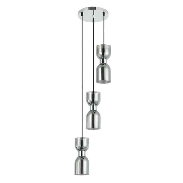 Clessidra Multiple Round Base Pendant Light Smokey Black