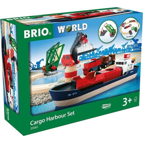 16pc Brio Cargo Harbour Set Kids/Childrens Interactive Pretend Play Toy 3y+