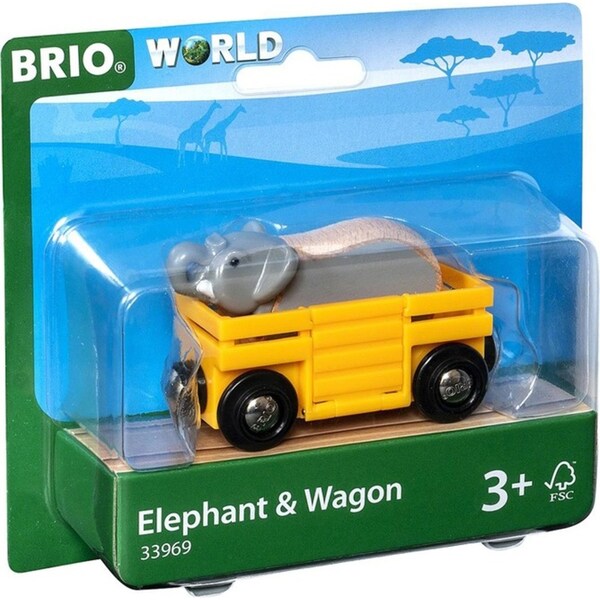 2pc Brio Elephant and Wagon Kids/Childrens Interactive Pretend Play Toy 3y+