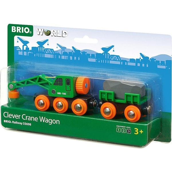 4pc Brio Clever Crane Wagon Kids/Childrens Interactive Pretend Play Toy 3y+